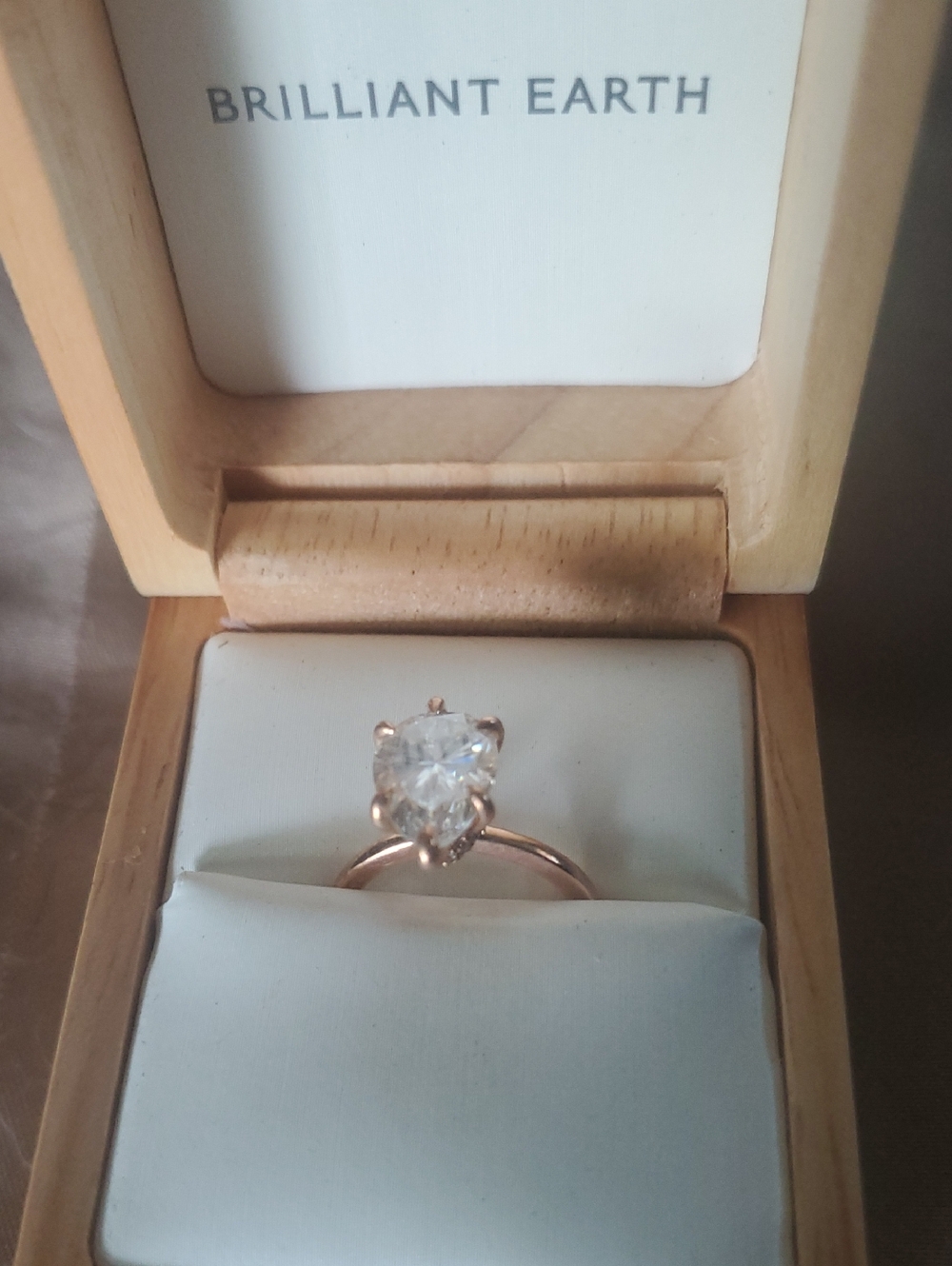 Brilliant Earth Rose Gold Pear-Shaped Solitaire Ring